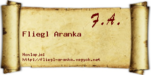 Fliegl Aranka névjegykártya